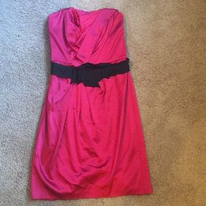 Strapless Red Dress w/ Black belt.